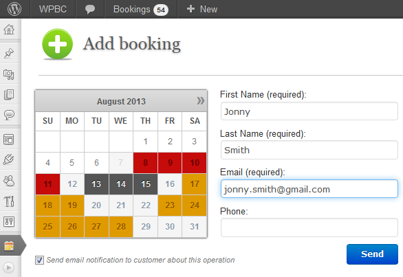 Booking Calendar WordPress plugin for online bookings