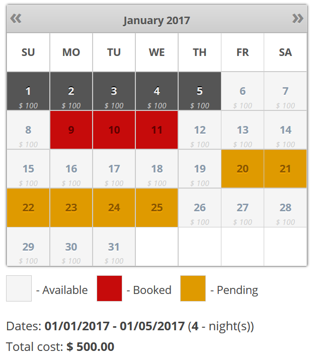 Availability Calendar Template For Your Needs