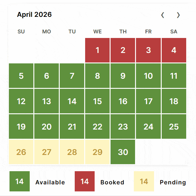 Booking Calendar - Range Days Selection  Mode